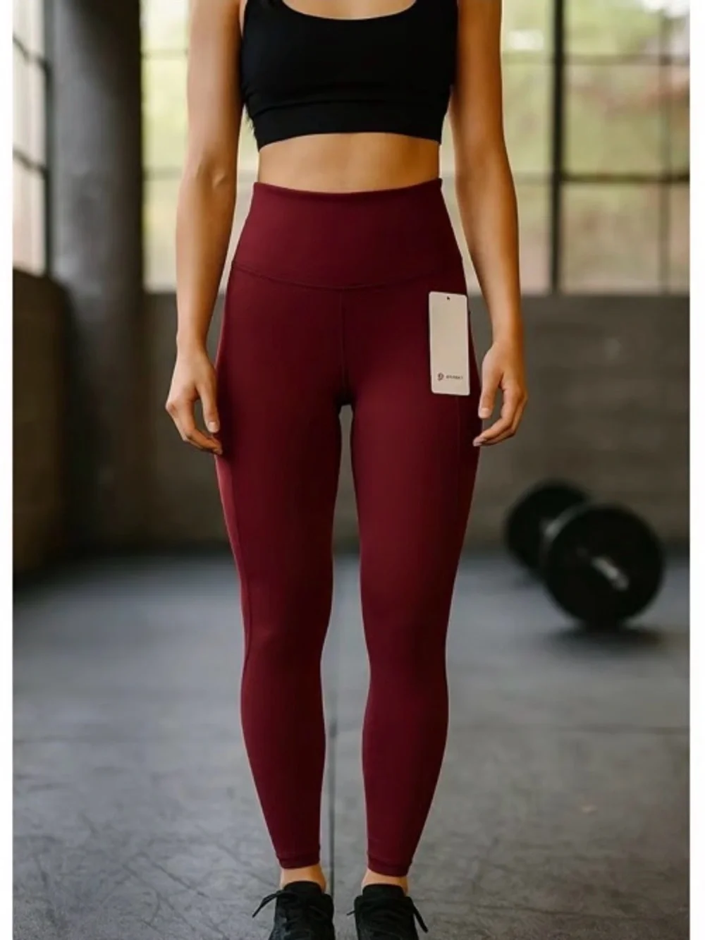 Lululemon High-Waist burgundy Active Leggings size 10